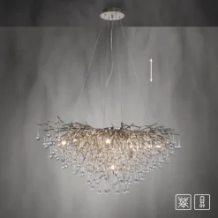 LED Pendelleuchte ICICLE Pendellampe silberfarbig ICICLE Lichtspiel