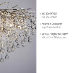 LED Pendelleuchte ICICLE Pendellampe silberfarbig ICICLE Lichtspiel