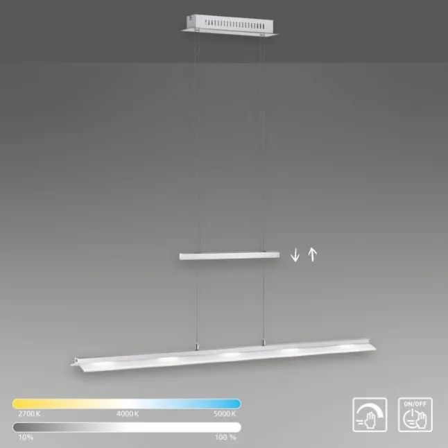LED-Pendelleuchte, Lichtfarbsteuerung, Sensor-Dimmer, höhenverstellbar