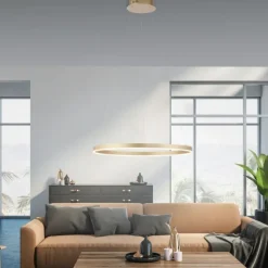 LED Pendelleuchte messing matt rund Ø60cm dimmbar Switchmo warmweiß