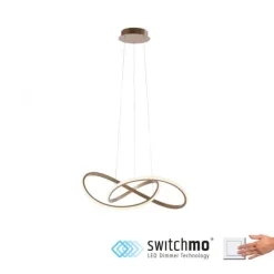 LED-Pendelleuchte, messing-matt, dimmbar, höhenverstellbar