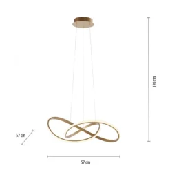 LED-Pendelleuchte, messing-matt, dimmbar, höhenverstellbar