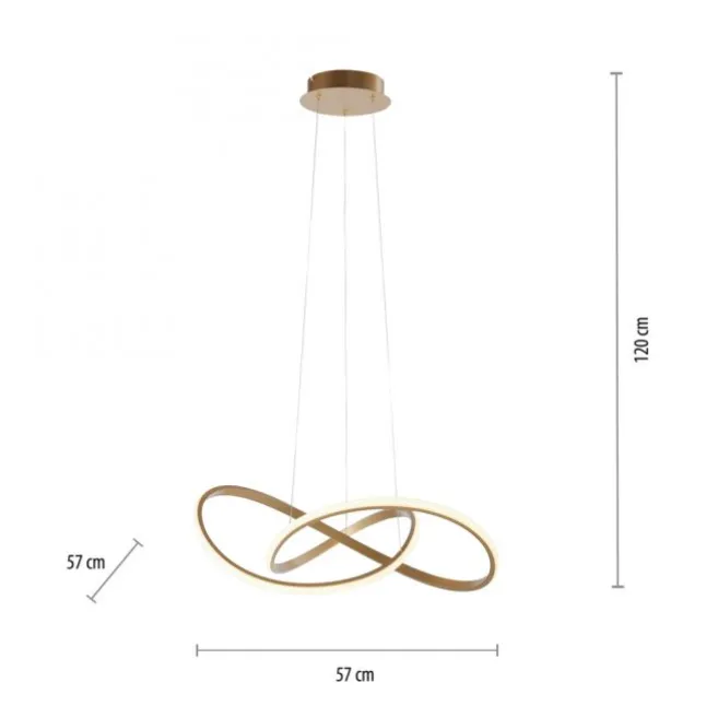 LED-Pendelleuchte, messing-matt, dimmbar, höhenverstellbar