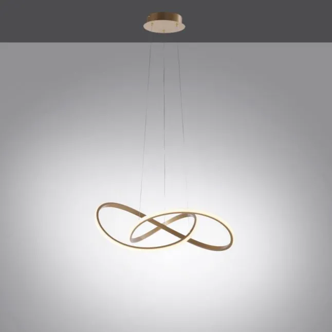 LED-Pendelleuchte, messing-matt, dimmbar, höhenverstellbar