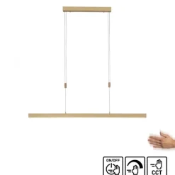 LED Pendelleuchte, messing matt, lineares, filigranes Design, Touchdimmer