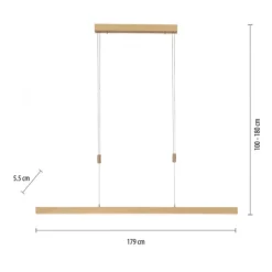 LED Pendelleuchte, messing matt, lineares, filigranes Design, Touchdimmer