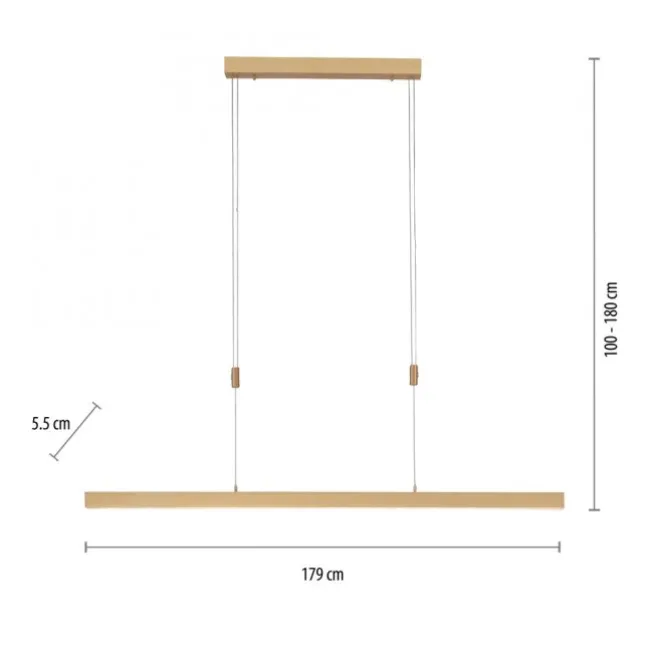 LED Pendelleuchte, messing matt, lineares, filigranes Design, Touchdimmer
