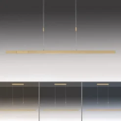 LED Pendelleuchte, messing matt, lineares, filigranes Design, Touchdimmer