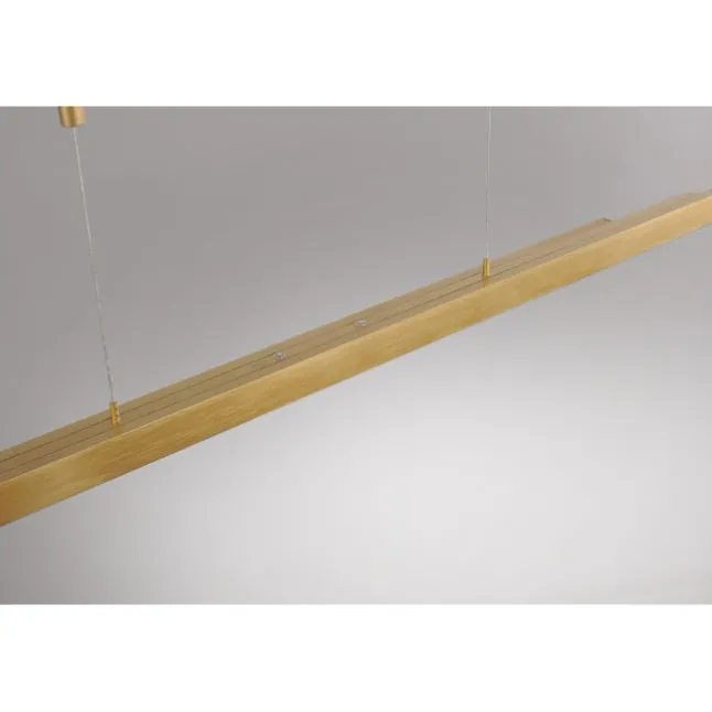 LED Pendelleuchte, messing matt, lineares, filigranes Design, Touchdimmer