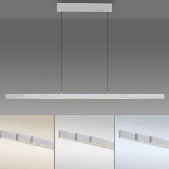 LED Pendelleuchte mit Comfort Lift, aluminium, höhenverstellbar, ausziehbar