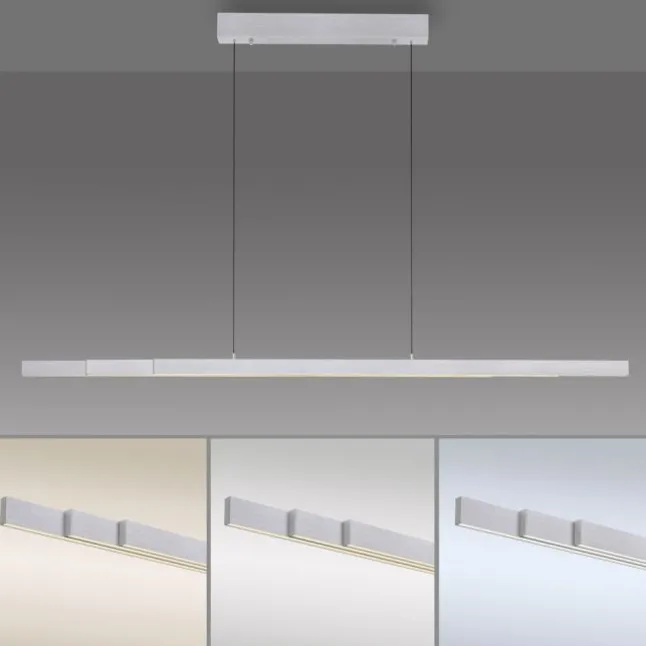 LED Pendelleuchte mit Comfort Lift, aluminium, höhenverstellbar, ausziehbar