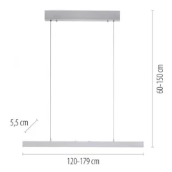 LED Pendelleuchte mit Comfort Lift, aluminium, höhenverstellbar, ausziehbar