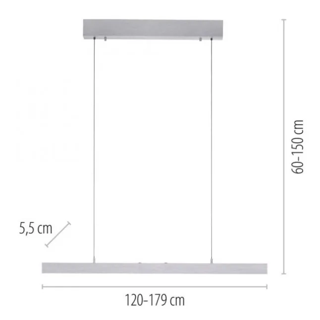 LED Pendelleuchte mit Comfort Lift, aluminium, höhenverstellbar, ausziehbar