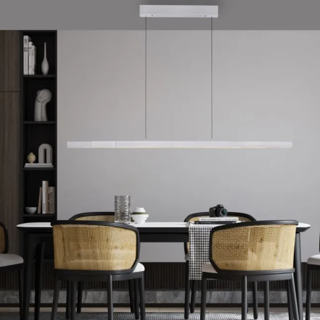 LED Pendelleuchte mit Comfort Lift, aluminium, höhenverstellbar, ausziehbar