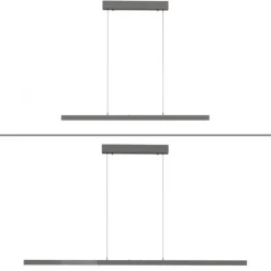 LED Pendelleuchte mit Comfort Lift, anthrazit, höhenverstellbar, ausziehbar