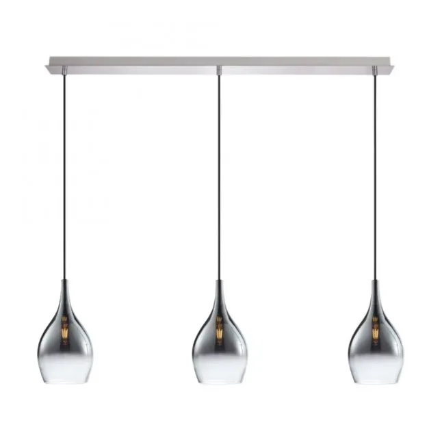 LED Pendelleuchte mit Farbverlauf anthrazit nach weiß 3 flammig Esszimmmer