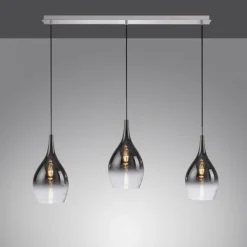 LED Pendelleuchte mit Farbverlauf anthrazit nach weiß 3 flammig Esszimmmer