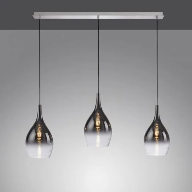LED Pendelleuchte mit Farbverlauf anthrazit nach weiß 3 flammig Esszimmmer