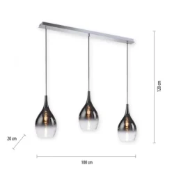 LED Pendelleuchte mit Farbverlauf anthrazit nach weiß 3 flammig Esszimmmer