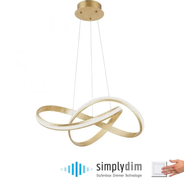 LED-Pendelleuchte, modern, Design, Wellenform, 57x57cm