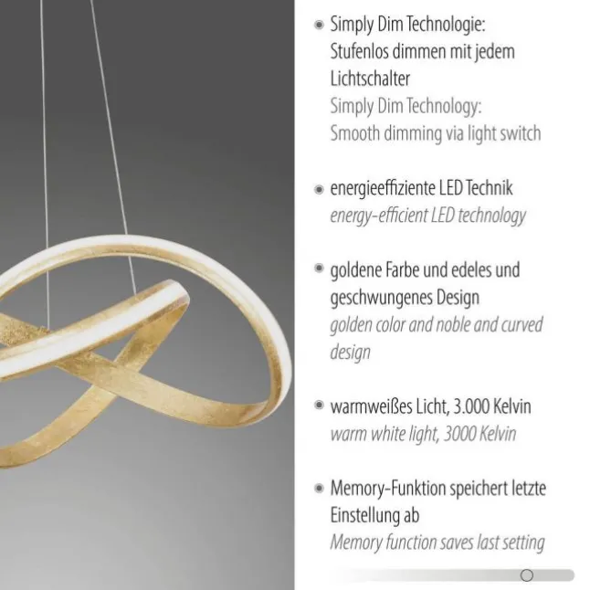 LED-Pendelleuchte, modern, Design, Wellenform, 57x57cm