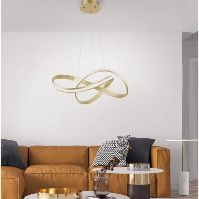 LED-Pendelleuchte, modern, Design, Wellenform, 57x57cm