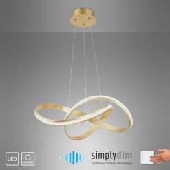 LED-Pendelleuchte, modern, Design, Wellenform, 57x57cm