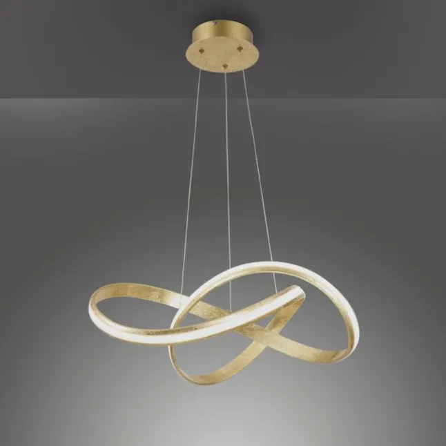 LED-Pendelleuchte, modern, Design, Wellenform, 57x57cm