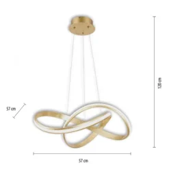 LED-Pendelleuchte, modern, Design, Wellenform, 57x57cm