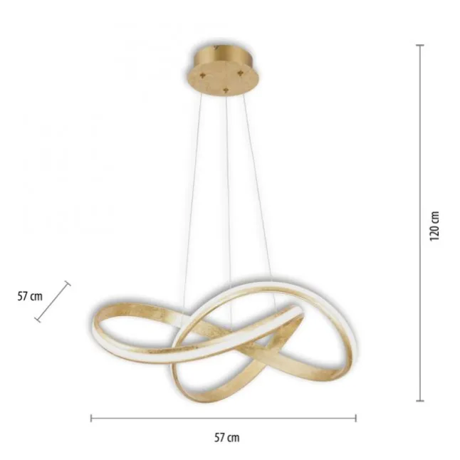 LED-Pendelleuchte, modern, Design, Wellenform, 57x57cm