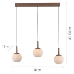 LED Pendelleuchte NAMI, sandfarben, länglich, dimmbar, Comfort-Lift, Memoryfunktion