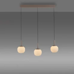 LED Pendelleuchte NAMI, sandfarben, länglich, dimmbar, Comfort-Lift, Memoryfunktion