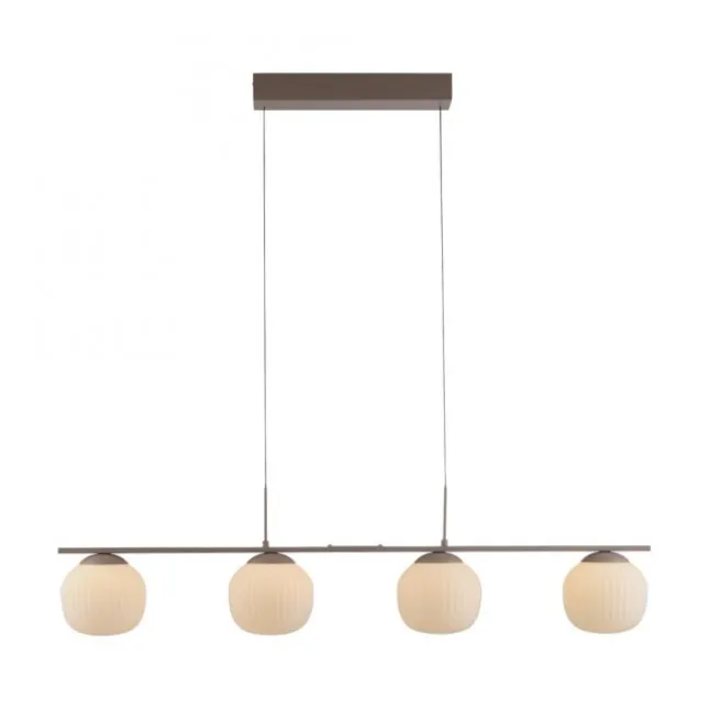 LED Pendelleuchte NAMI, sandfarben, 4-flammig, dimmbar, Opalglas