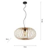 LED Pendelleuchte Naturholz 1 flammig ellipsenförmig Hängelampe