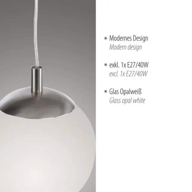 LED Pendelleuchte opal mattem Glas 20cm IP20 Innenleuchte