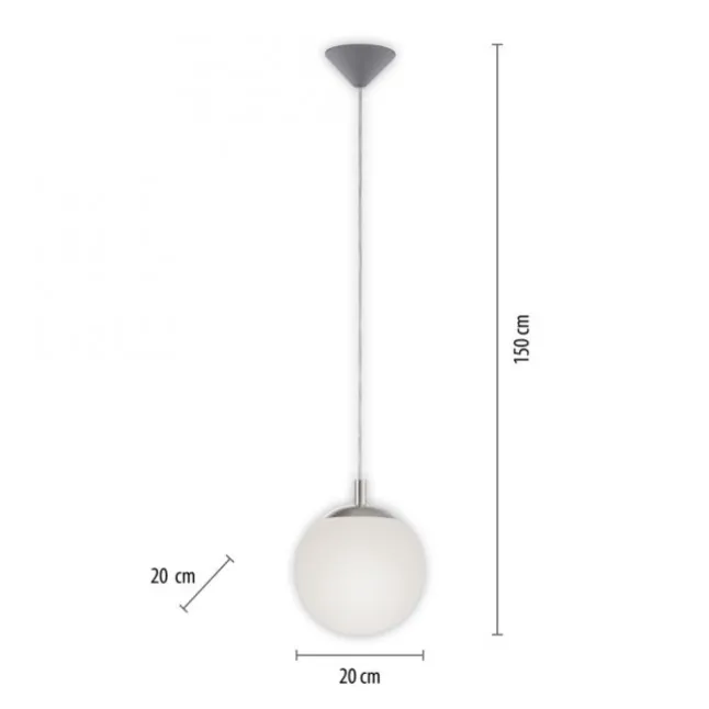LED Pendelleuchte opal mattem Glas 20cm IP20 Innenleuchte