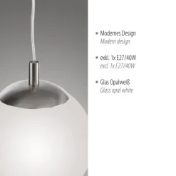 LED Pendelleuchte opal mattem Glas 25cm IP20 Innenleuchte