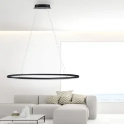 LED Pendelleuchte oval 56x56 anthrazit dimmbar Memoryfunktion