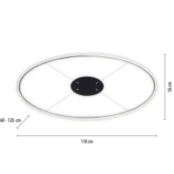 LED Pendelleuchte oval 56x56 anthrazit dimmbar Memoryfunktion