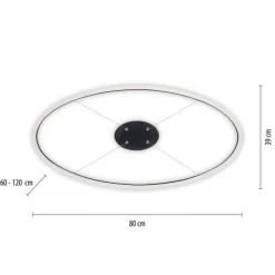 LED Pendelleuchte oval 40x40 anthrazit dimmbar Memoryfunktion