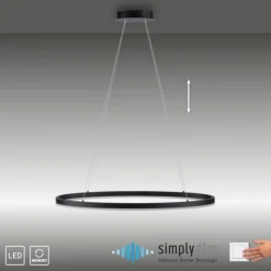 LED Pendelleuchte oval 40x40 anthrazit dimmbar Memoryfunktion