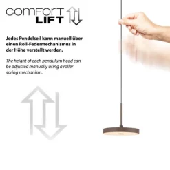 LED Pendelleuchte PLATA, sandfarben, 3-flammig, dimmbar, Easy Lift