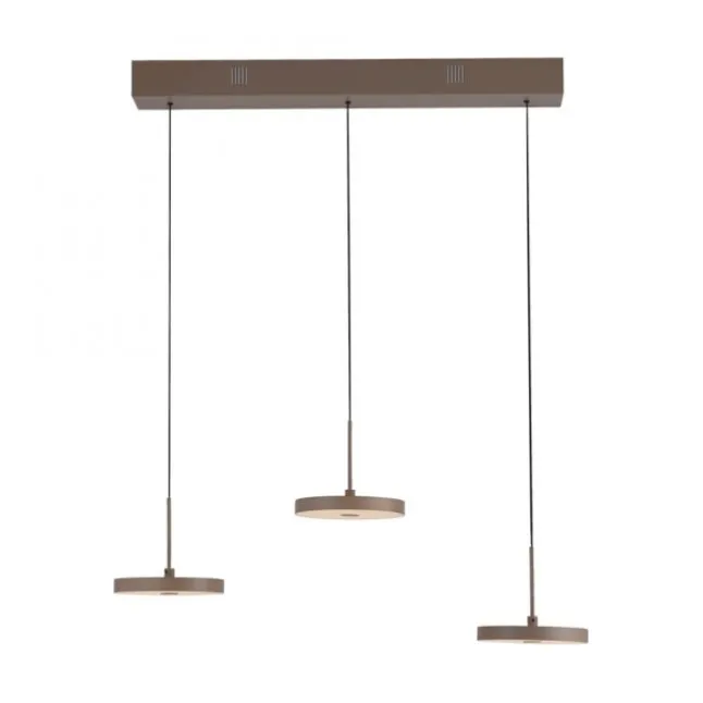 LED Pendelleuchte PLATA, sandfarben, 3-flammig, dimmbar, Easy Lift