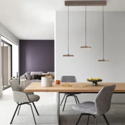 LED Pendelleuchte PLATA, sandfarben, 3-flammig, dimmbar, Easy Lift