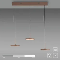 LED Pendelleuchte PLATA, sandfarben, 3-flammig, dimmbar, Easy Lift
