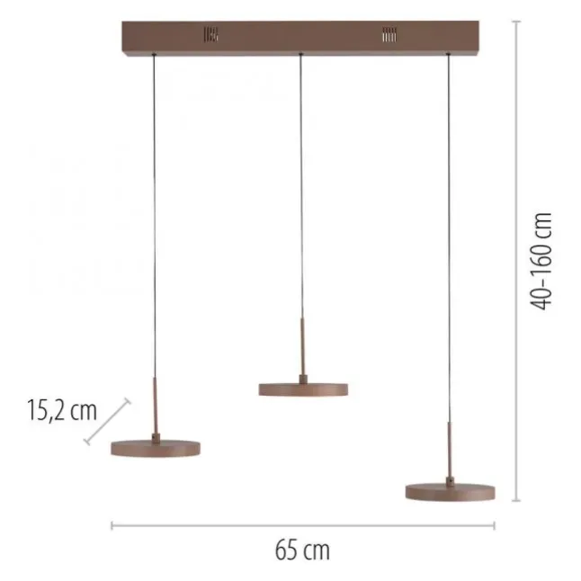 LED Pendelleuchte PLATA, sandfarben, 3-flammig, dimmbar, Easy Lift