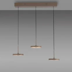 LED Pendelleuchte PLATA, sandfarben, 3-flammig, dimmbar, Easy Lift