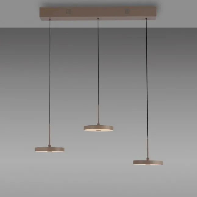 LED Pendelleuchte PLATA, sandfarben, 3-flammig, dimmbar, Easy Lift