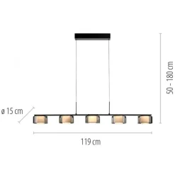 LED Pendelleuchte RIKA schwarz dimmbar höhenverstellbar Memoryfunktion