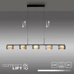 LED Pendelleuchte RIKA schwarz dimmbar höhenverstellbar Memoryfunktion